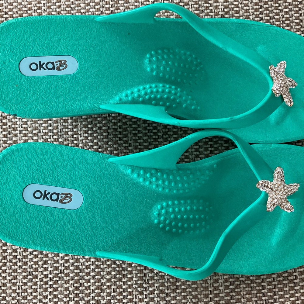 Oka B sandals.Aqua.M/L. - Picture 3 of 7